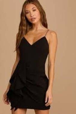 Lulus Give Me Some Flair Black Ruffled Mini Dress